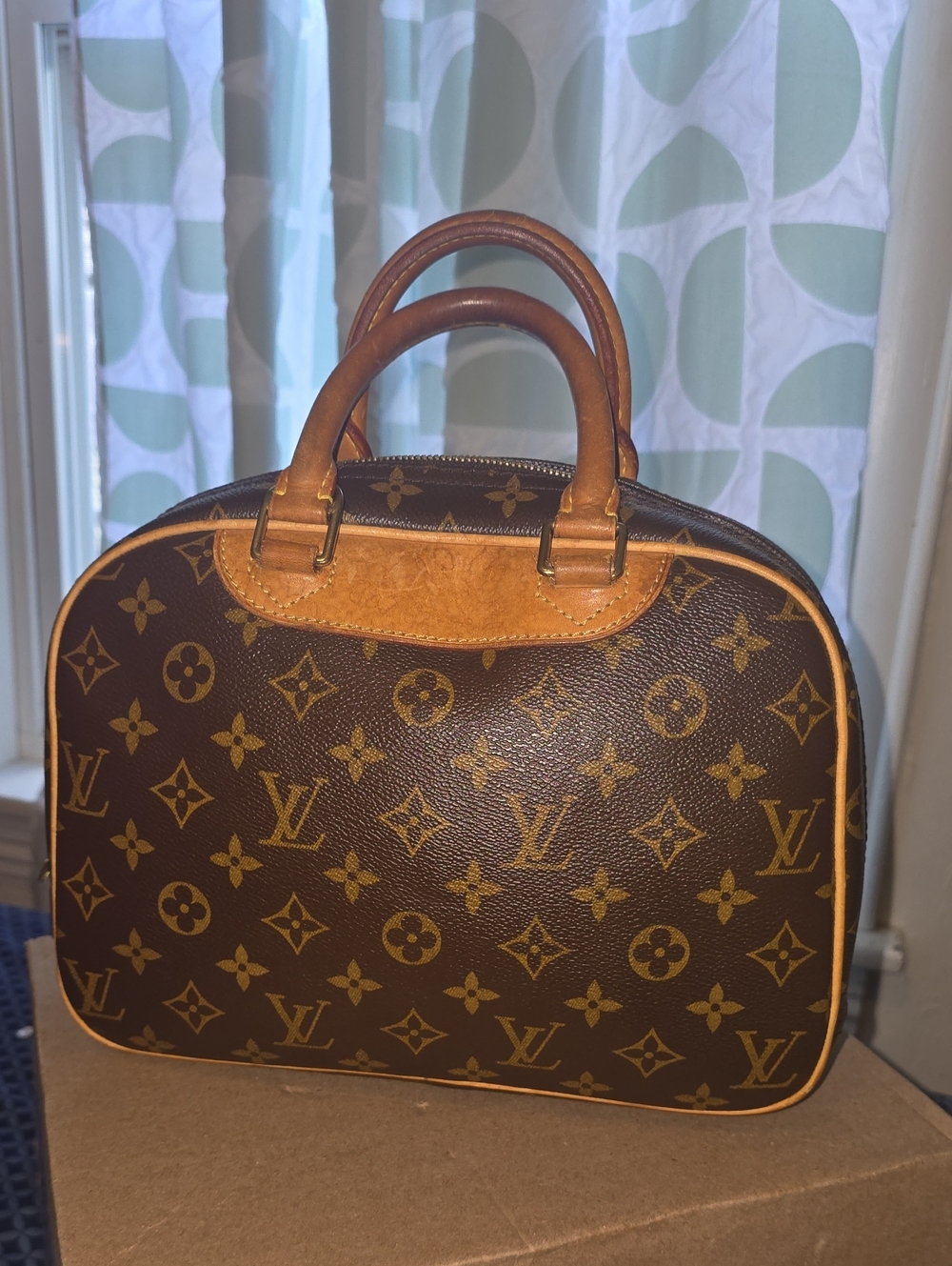 Louis Vuitton Monogram Canvas Satchel in Brown and Tan